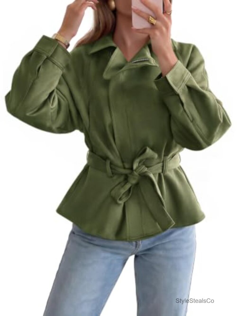 Faux Suede Cropped Moto Jacket Zip Up Lapel Trench Coat: Casual Outerwear